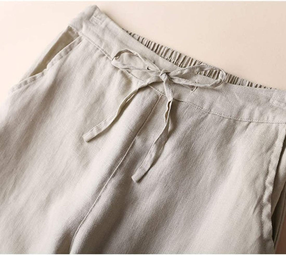 Thumbnail: Tanming Linen Pants for Women Summer Casual High Waisted Drawstring White Beach
