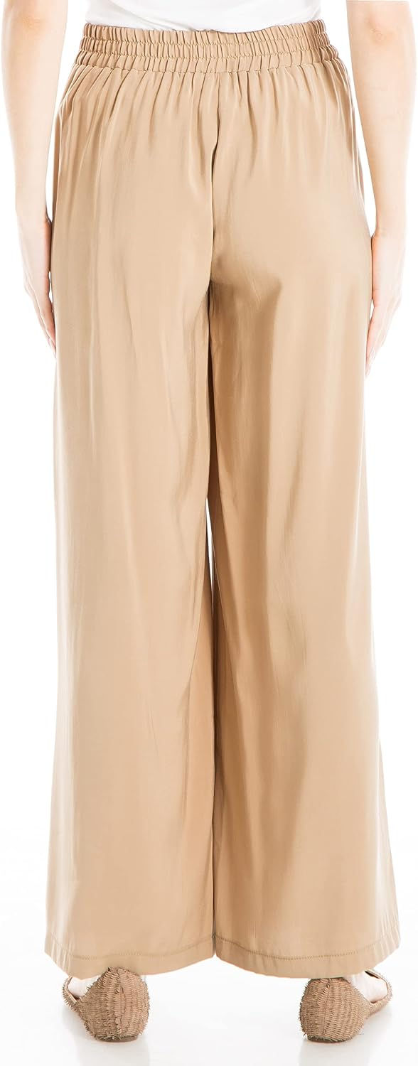 Max Studio Women's Wide Leg Pleated Front Trouser