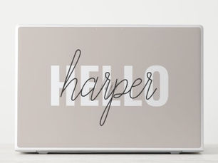 Hot Deals! Modern Simple Brown Hello And You Name HP Laptop Skin