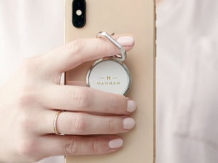 Hot Review! Monogram Gold Gray | Minimalist Elegant Modern Phone Ring Stand