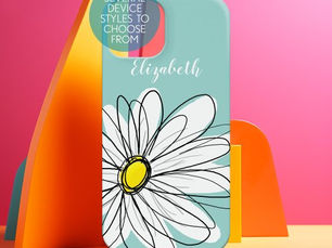 Review Trendy Daisy Floral Illustration - teal yellow iPhone 14 Plus Case