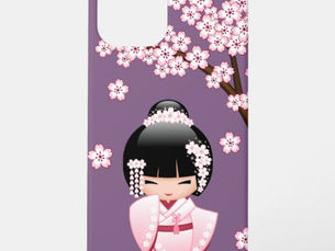 Top 10! White Kimono Kokeshi Doll - Cute Geisha Girl iPhone 12 Pro Max Case