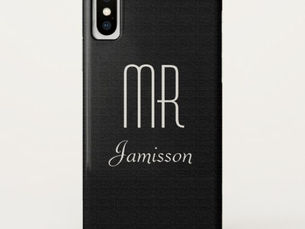 Big Deals! Personalized Initials MR Black HIS iPhone XS Case