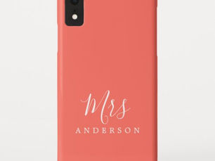 Top 5! Future Mrs Vibrant Coral Chic Script Bride iPhone XR Case
