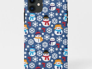 Top 10! Snowmans & Snowflakes Seamless Pattern iPhone 11 Case