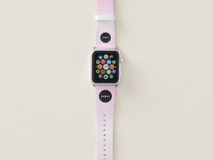 Top 10! Custom Circle Round Logo & Pink Gradient Business Apple Watch Band