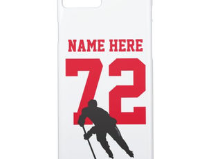 Top 5! Personalized Hockey Player Name Number red black iPhone 8/7 Case