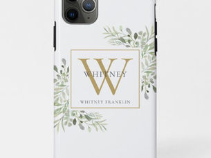 Best Price! Stylish Elegant Gold Monogram Greenery iPhone 11 Pro Max Case