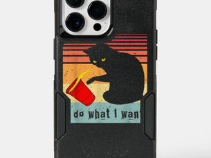 Review Do What I Want Vintage Black Cat Red Cup  My Cat OtterBox iPhone 14 Pro Max Case