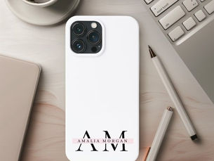 Top 10! Minimal Pastel Pink Initial & Personalized  iPhone 13 Pro Max Case