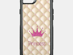 Top 10! Charming Chic Pearls ,Tiara, Princess,Glittery OtterBox Commuter iPhone SE/8/7 Case