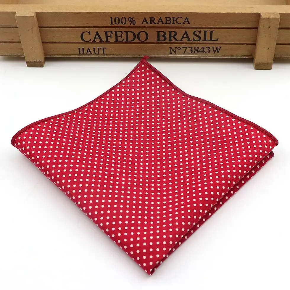 Thumbnail: Dot Cotton Handkerchiefs Woven Colorful Printing Round Pocket Square Mens Casual