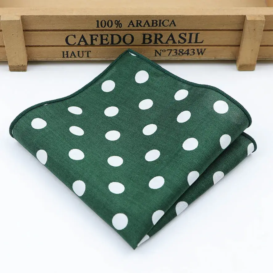 Thumbnail: Dot Cotton Handkerchiefs Woven Colorful Printing Round Pocket Square Mens Casual