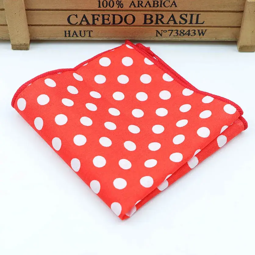 Thumbnail: Dot Cotton Handkerchiefs Woven Colorful Printing Round Pocket Square Mens Casual