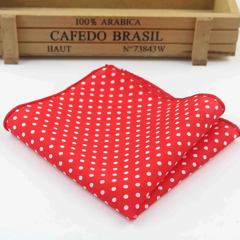 Thumbnail: Dot Cotton Handkerchiefs Woven Colorful Printing Round Pocket Square Mens Casual