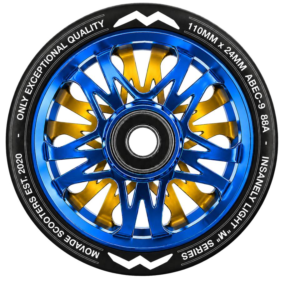 Stunt-Scooter Wheel von Movade in Blau Chrome (Felgendesign: M)