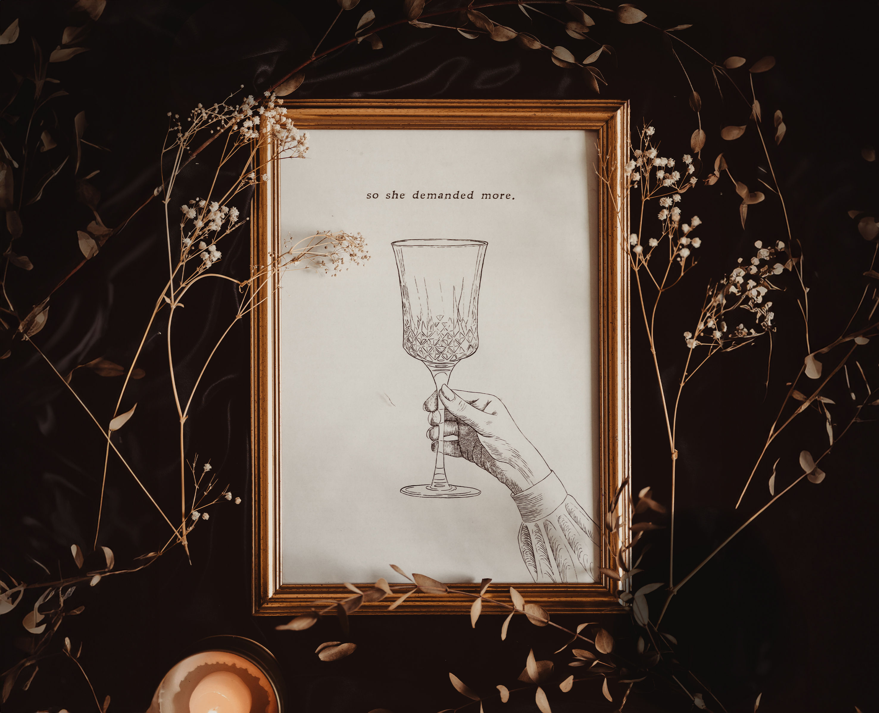 Wine Glass Print (A4)