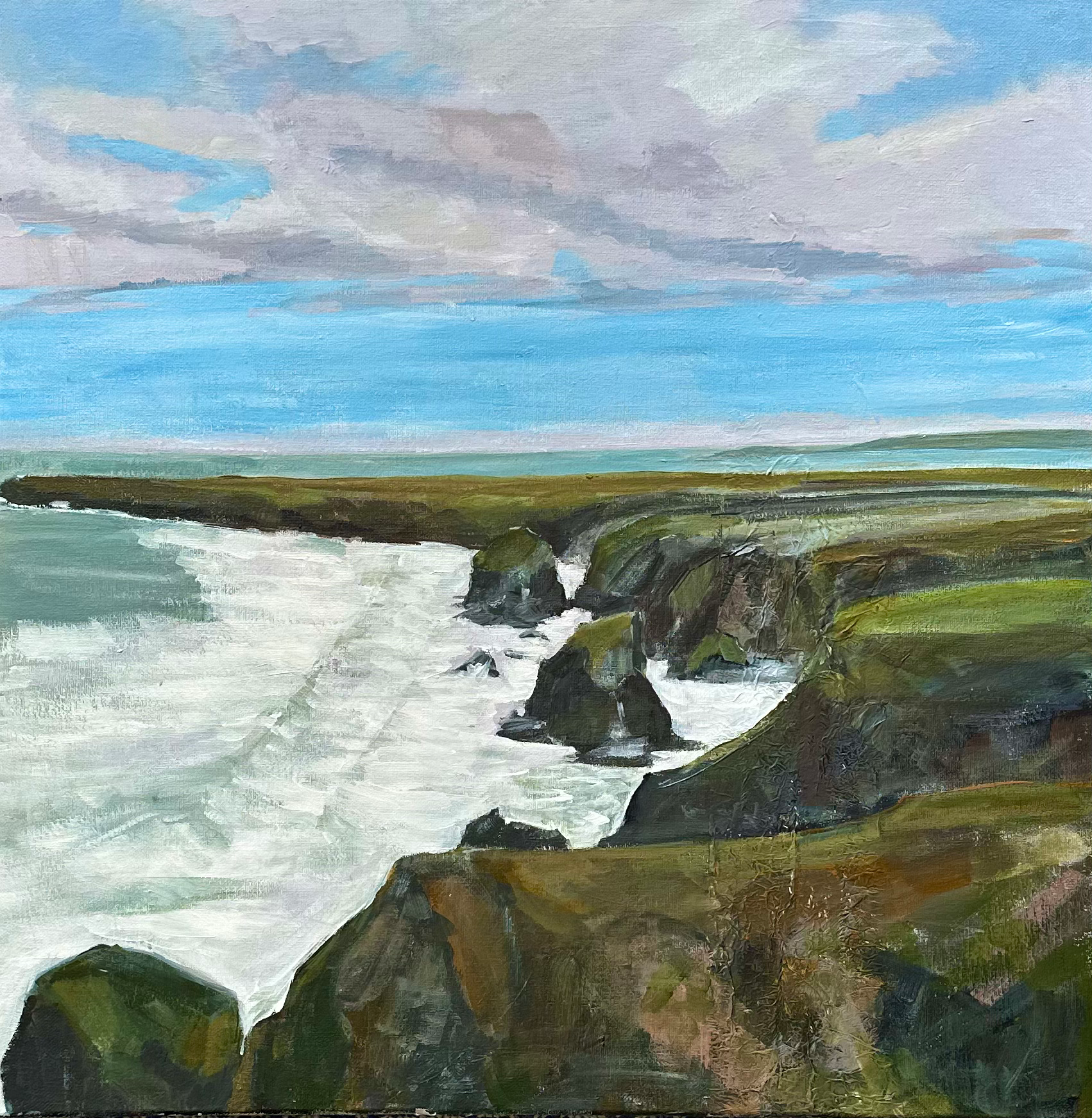 Pink Skies over Bedruthan Steps