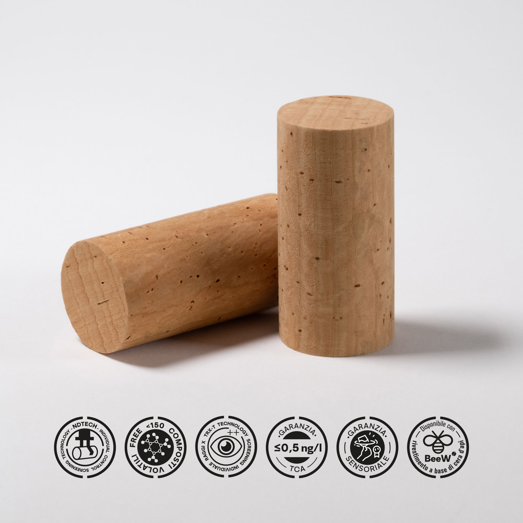 NDtech® Icon è il tappo monopezzo in sughero naturale