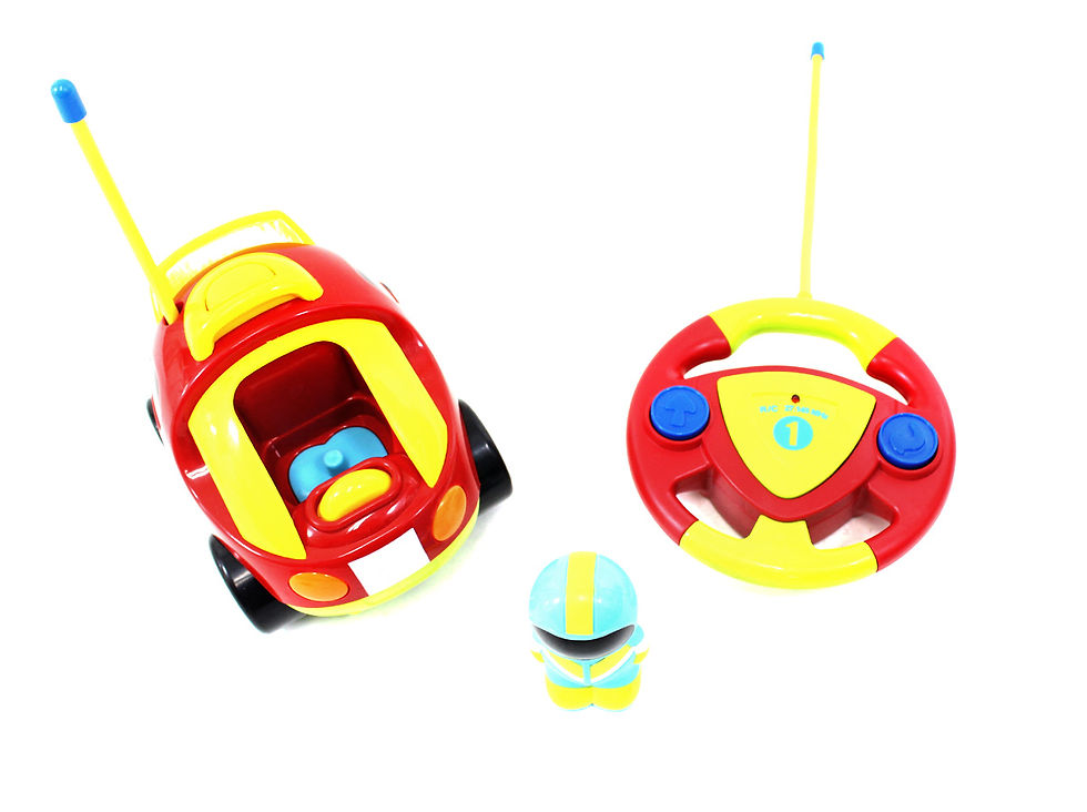 Thumbnail: 4" Cartoon R/C Race Car Remote Control Toy for Toddlers (Red)
