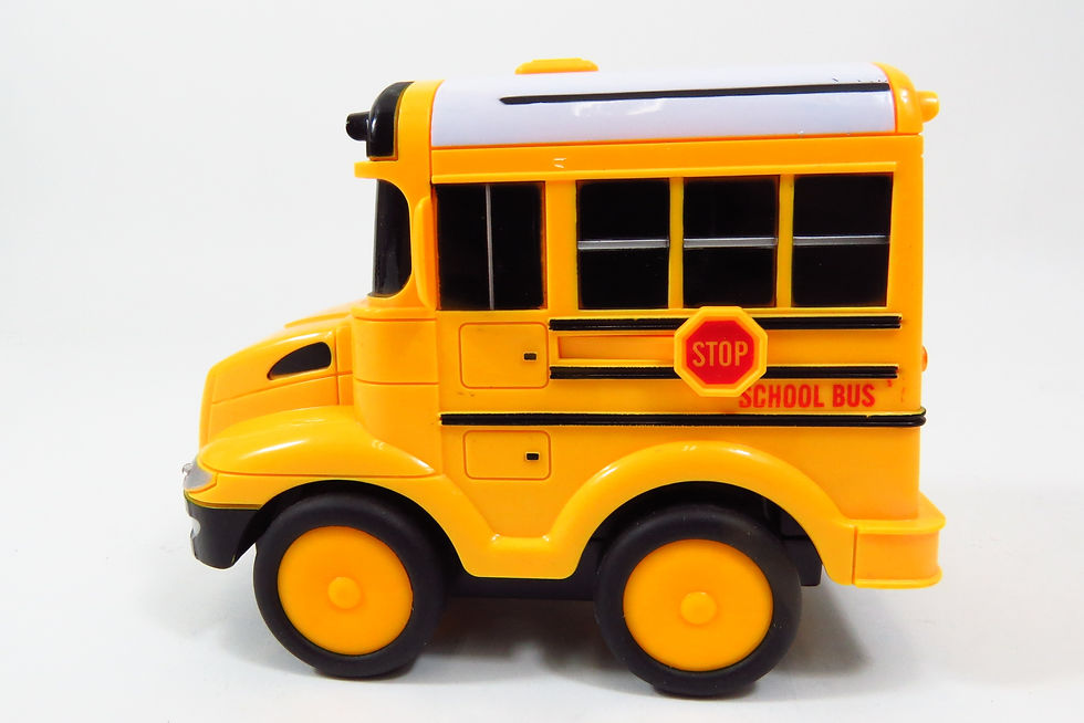 Thumbnail: School Bus RC Toy Car For Kids With Steering Wheel Remote, Lights and Sounds