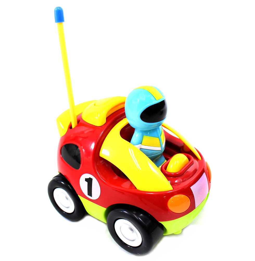 Thumbnail: 4" Cartoon R/C Race Car Remote Control Toy for Toddlers (Red)