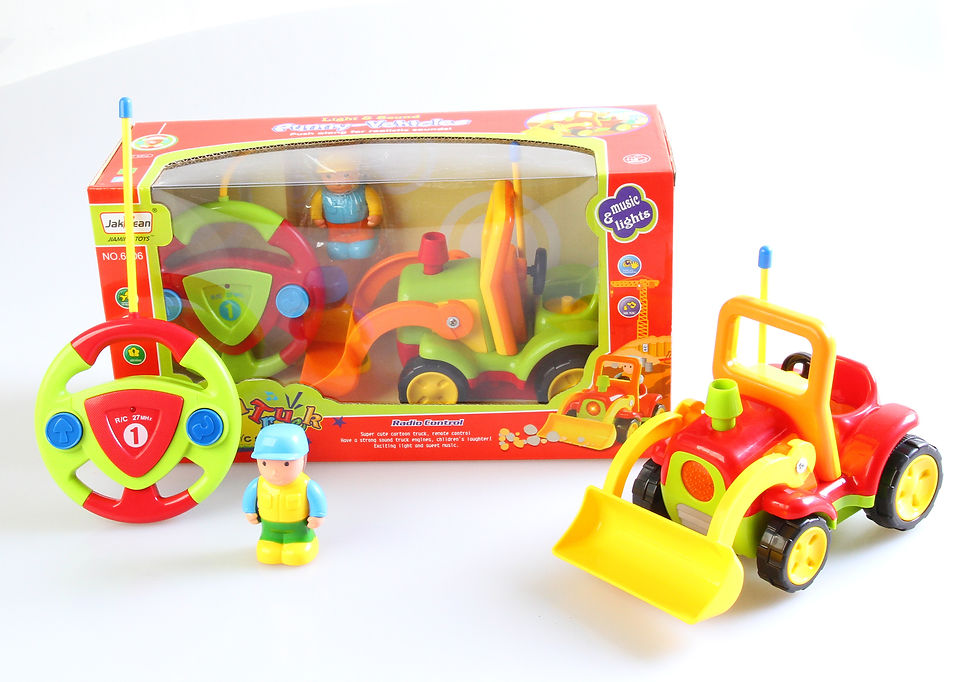 Thumbnail: 4" Cartoon RC Construction Truck Remote Control Toy For Toddlers (Green)