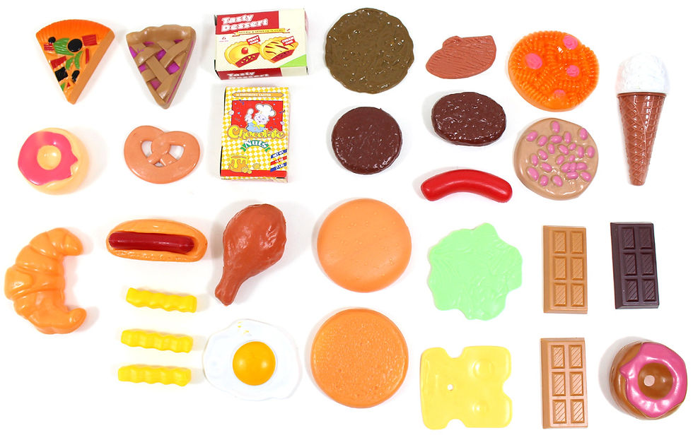 Thumbnail: Fast Food & Dessert Play Food Set For Kids - 30 pieces