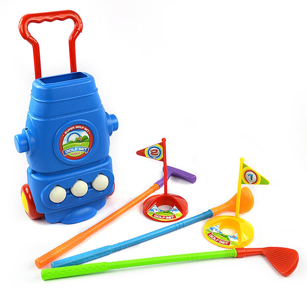 Thumbnail: Deluxe Golf Set For Kids Comes With 3 Golf Clubs, 3 Balls, And 2 Practice Holes