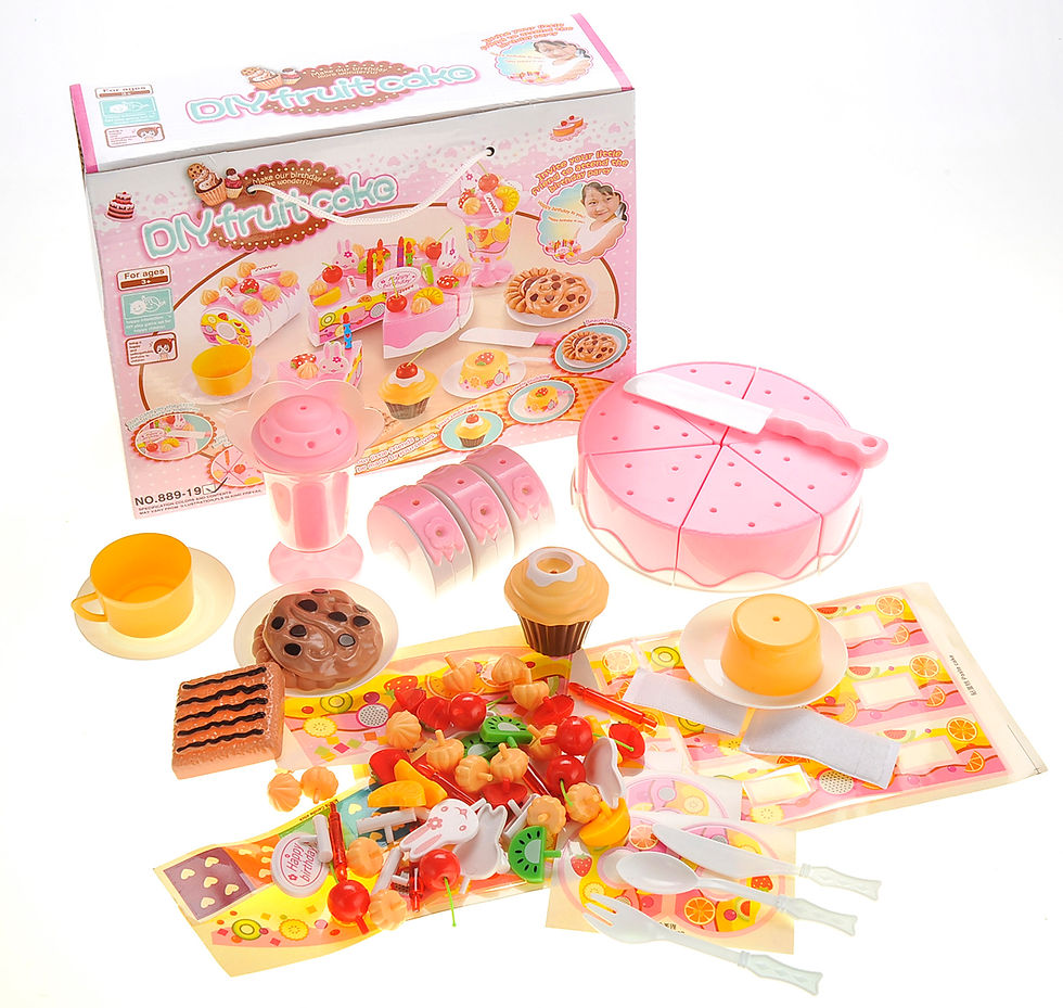 Thumbnail: Birthday Cake 75pcs Pretend Play Food Toy Set (Pink)
