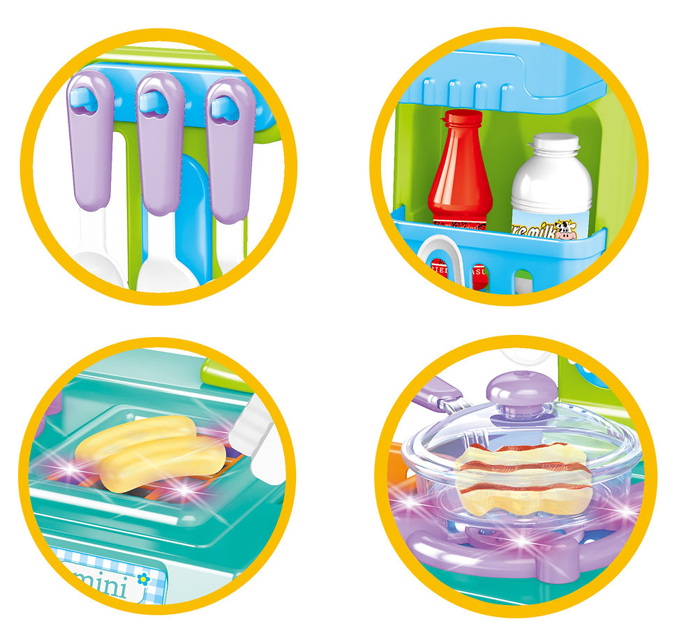Thumbnail: Mini Kitchen Playset With Sound And Color Changing Lights For Realistic Cooking