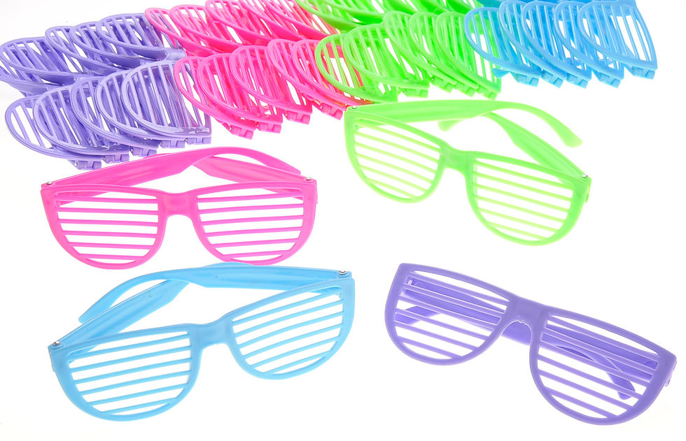 Thumbnail: Plastic Shutter Shades Glasses (12Pairs/PK, Purple,Blue,Green, And Pink)
