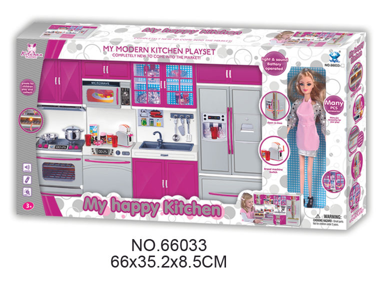 Thumbnail: My Modern Kitchen Full Deluxe Kit Battery Operated Kitchen Playset With Toy Doll