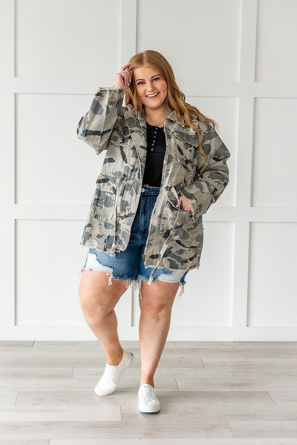 Thumbnail: Sweet Camo Twill Jacket- Plus