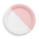 Assiette rose et blanche