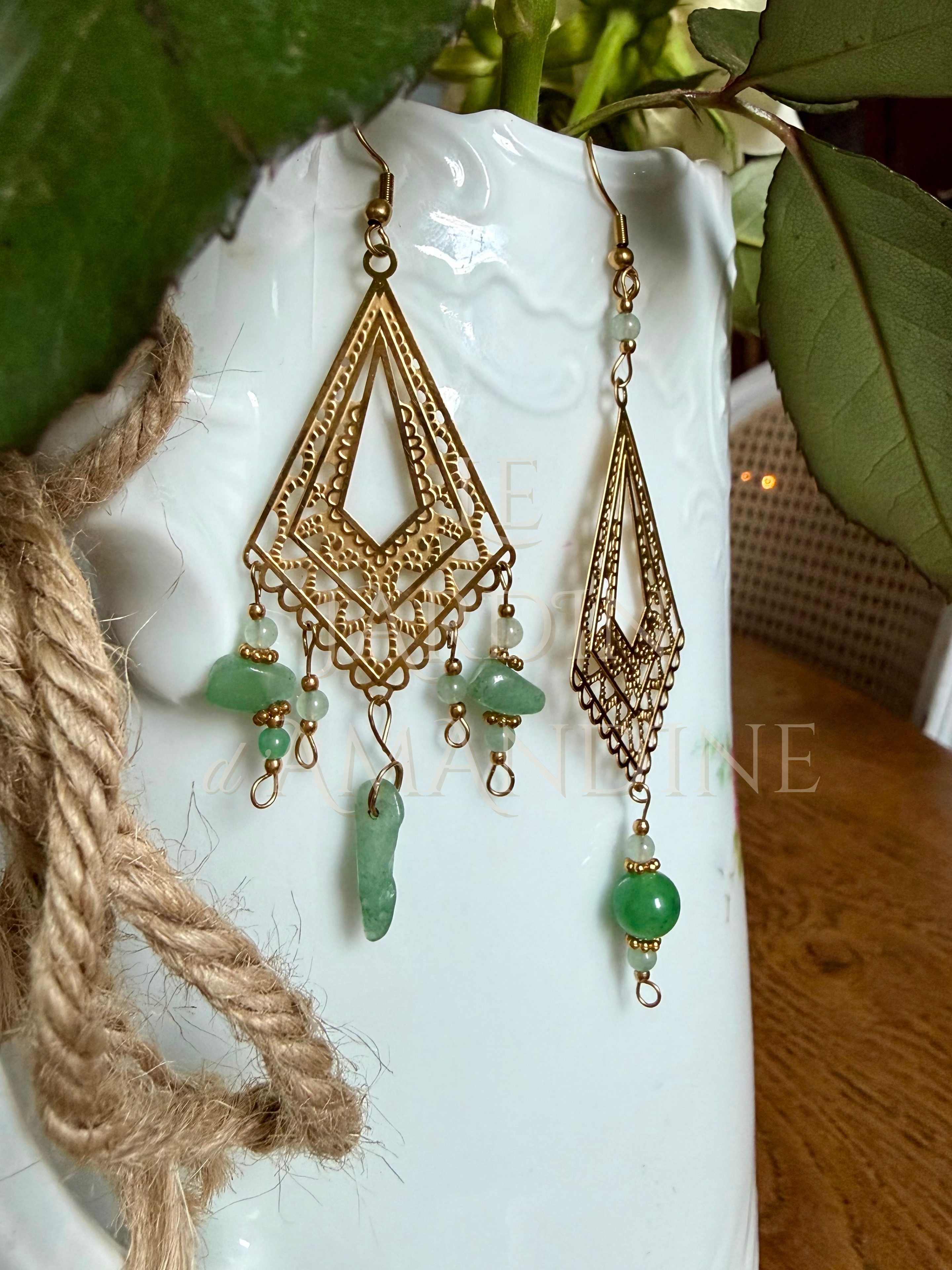 Boucles d'oreilles ✦ Aventurine 💚