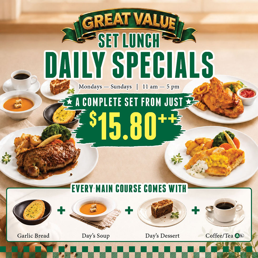Jack’s Place Spotlights GREAT VALUE Set Lunches featuring - Daily Specials, Executive Sets and Healthy Classic