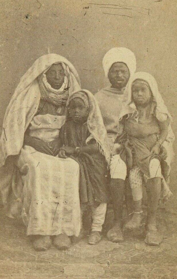 CDV Photographs Orientalist  Portrait African Family, Tunis c. 1867