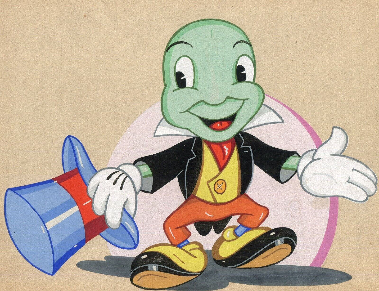 Drawing Jiminy Cricket, Disney, Pinocchio 1957