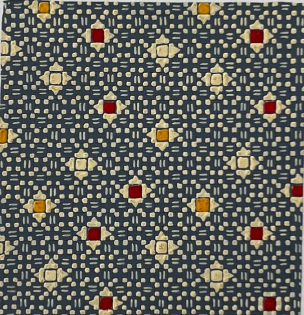 Red/White/Yellow Squares Original Textile Drawing