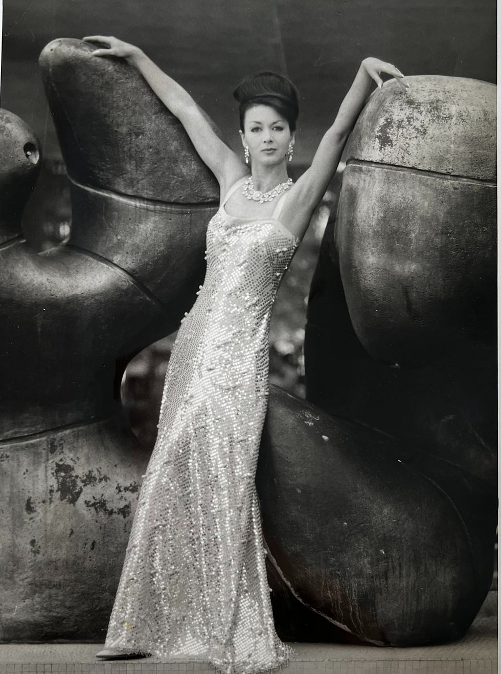 Fashion Model with Night Dress Posing c. 1960