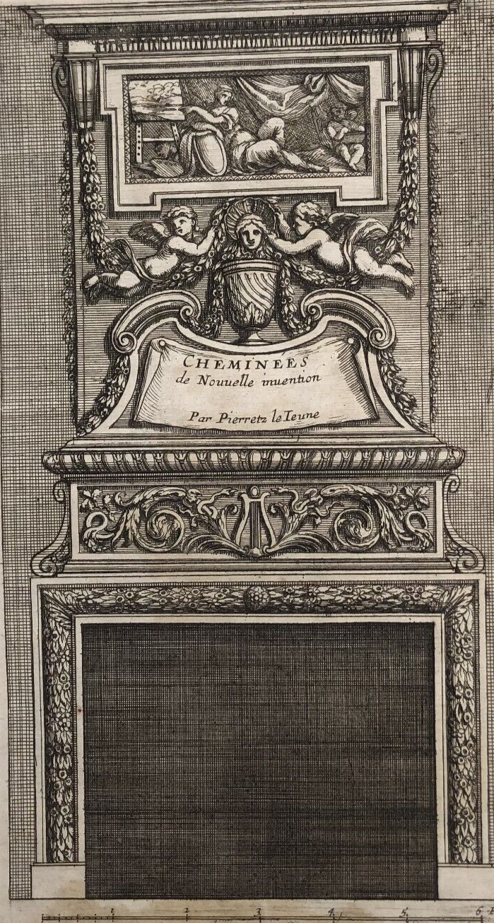 Vintage Etching Original Architecture Antoine Pierretz Le Jeune, Fireworks x5