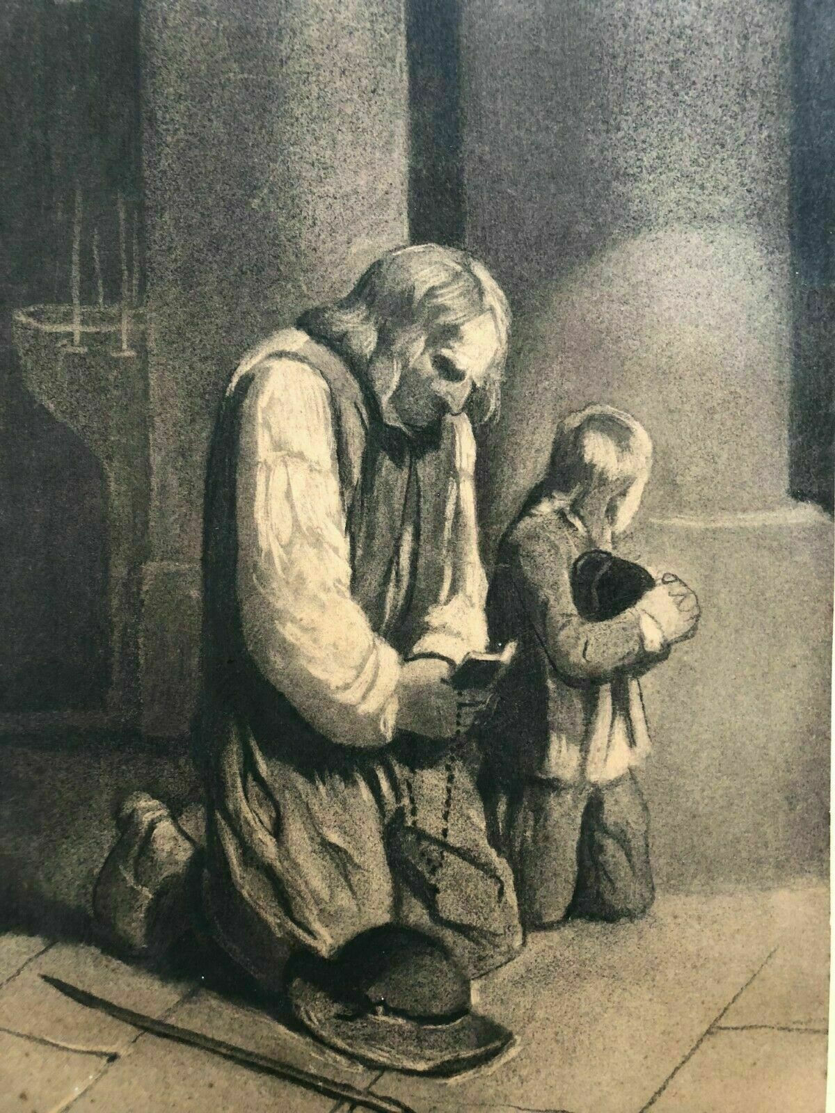 Drawing Praying Man with a Child