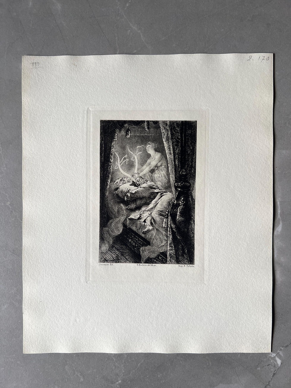 Antique Goya-Inspired Etching - Tragic Scene