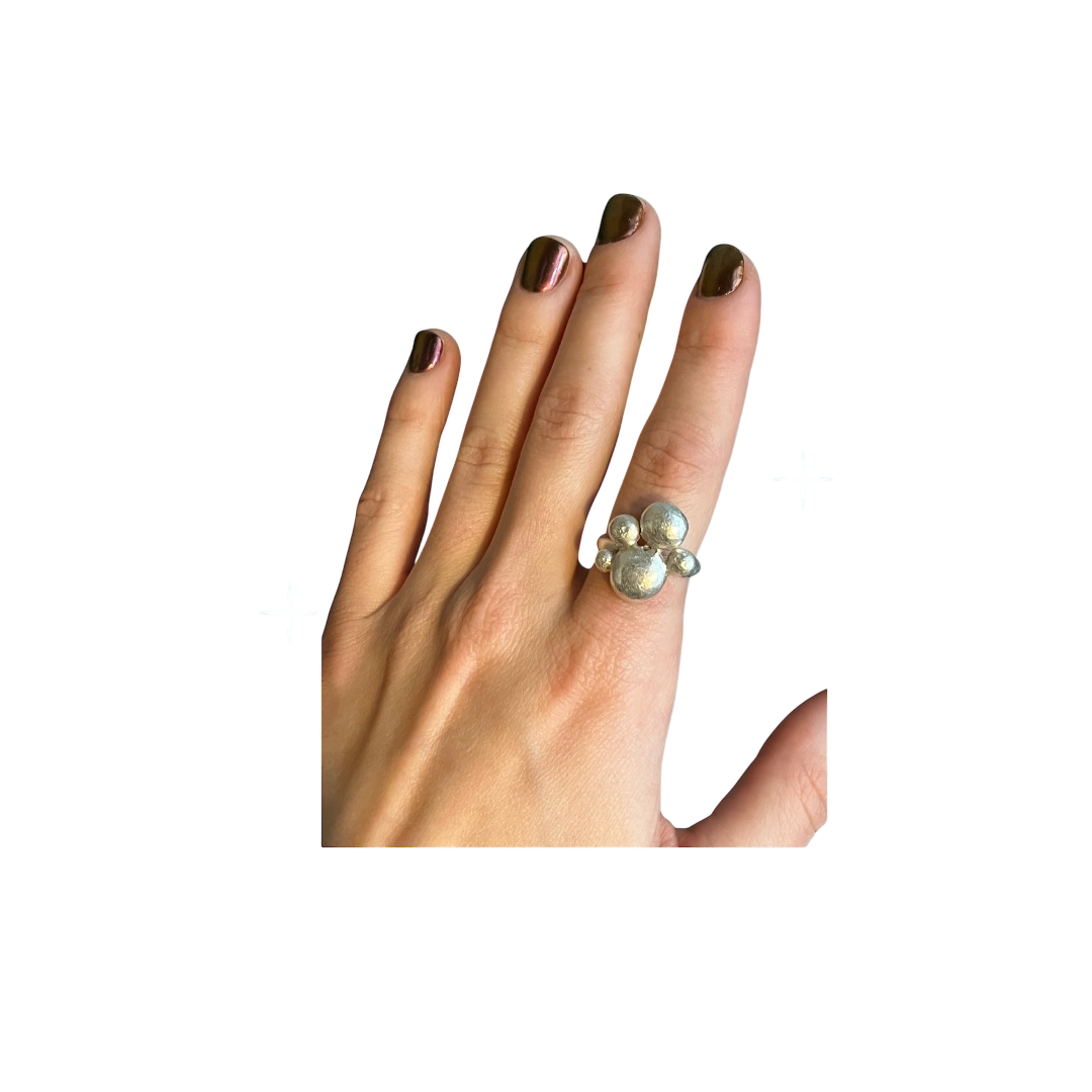 Silver Bubbles Size 7