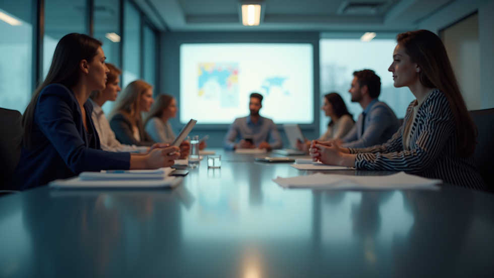 Eye-level view of a digital marketing meeting in progress