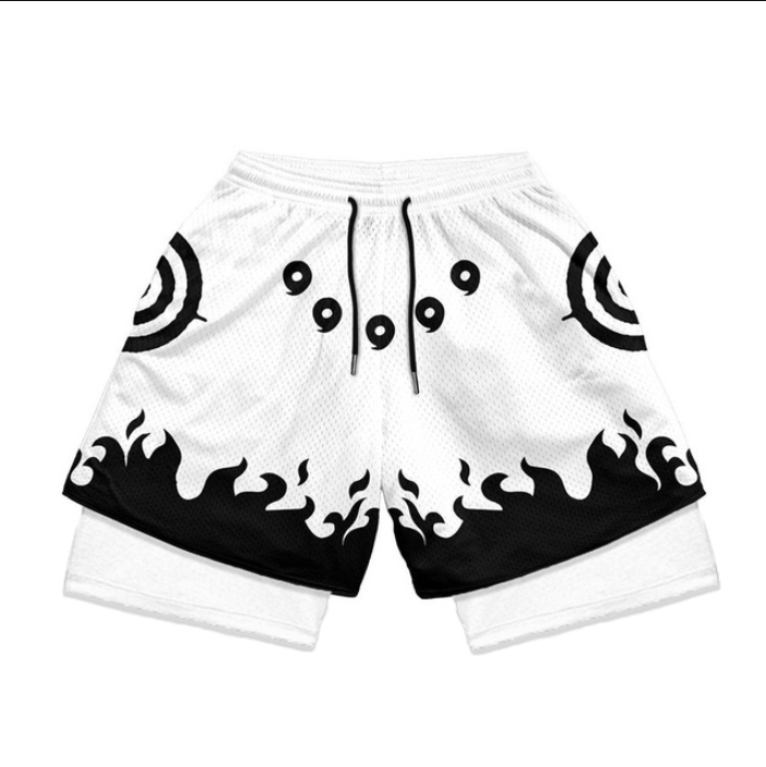 Thumbnail: 3D Print Anime Shorts Men Bilayer 2-In-1 Sports Shorts Fitness Basketball Shorts