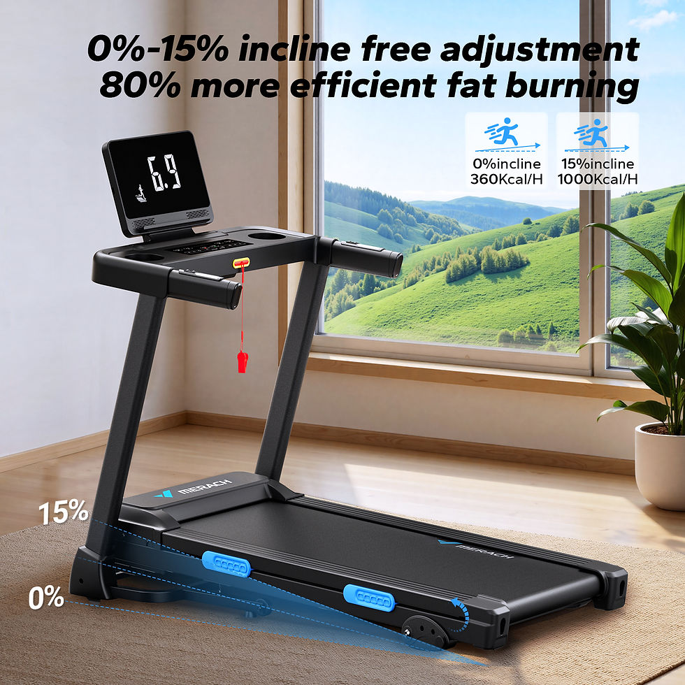 Thumbnail: MERACH Foldable Treadmill T12 Incline 0.8-12km/H Walking Pad Save Space LED Disp