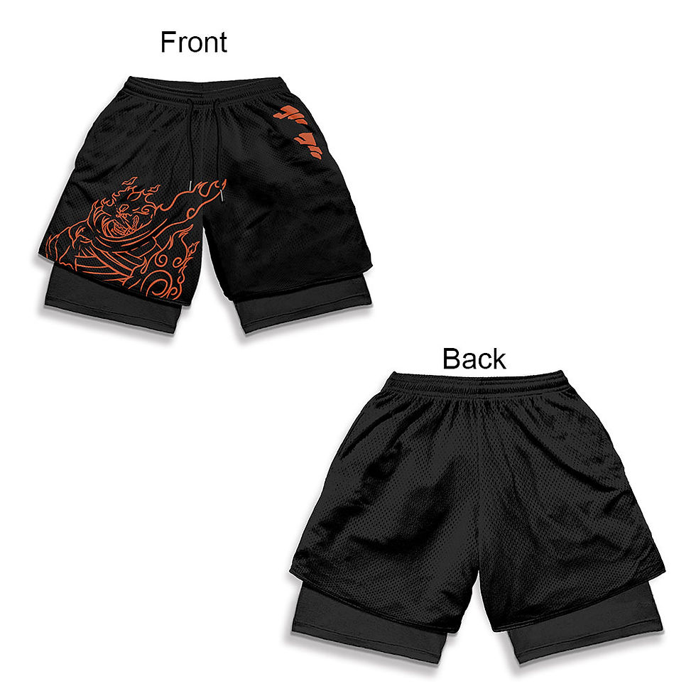 Thumbnail: 3D Print Anime Shorts Men Bilayer 2-In-1 Sports Shorts Fitness Basketball Shorts