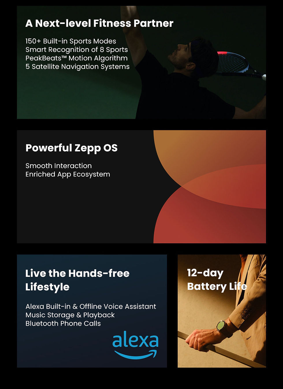Thumbnail: Amazfit GTR 3 Pro GTR3 Pro GTR-3 Pro 46mm Smartwatch AMOLED Display Zepp OS App 